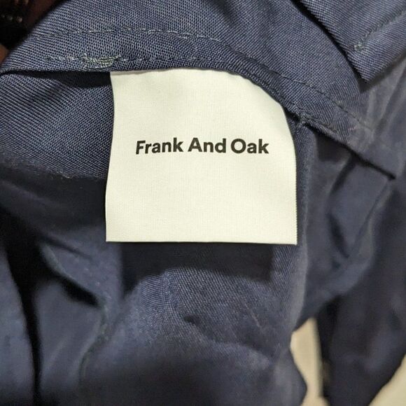 FRANK and Oak | Navy V-Neck Button Down Shirt - Picture 9 of 11